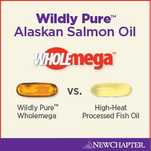 New Chapter, Wholemega, Whole Fish Oil, Extra-Virgin Wild Alaskan Salmon, 1000 mg, 120 Softgels