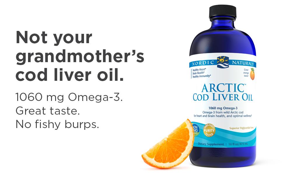 Nordic Naturals Arctic Cod Liver Oil | 1060 Mg Omega 3 Fish Oil EPA & DHA Supplement | Omega 3 Cod Liver Oil Liquid For Heart, Brain Health & Optimal Wellness | Unflavoured Fish Oil 8 Fl Oz (237 Ml)