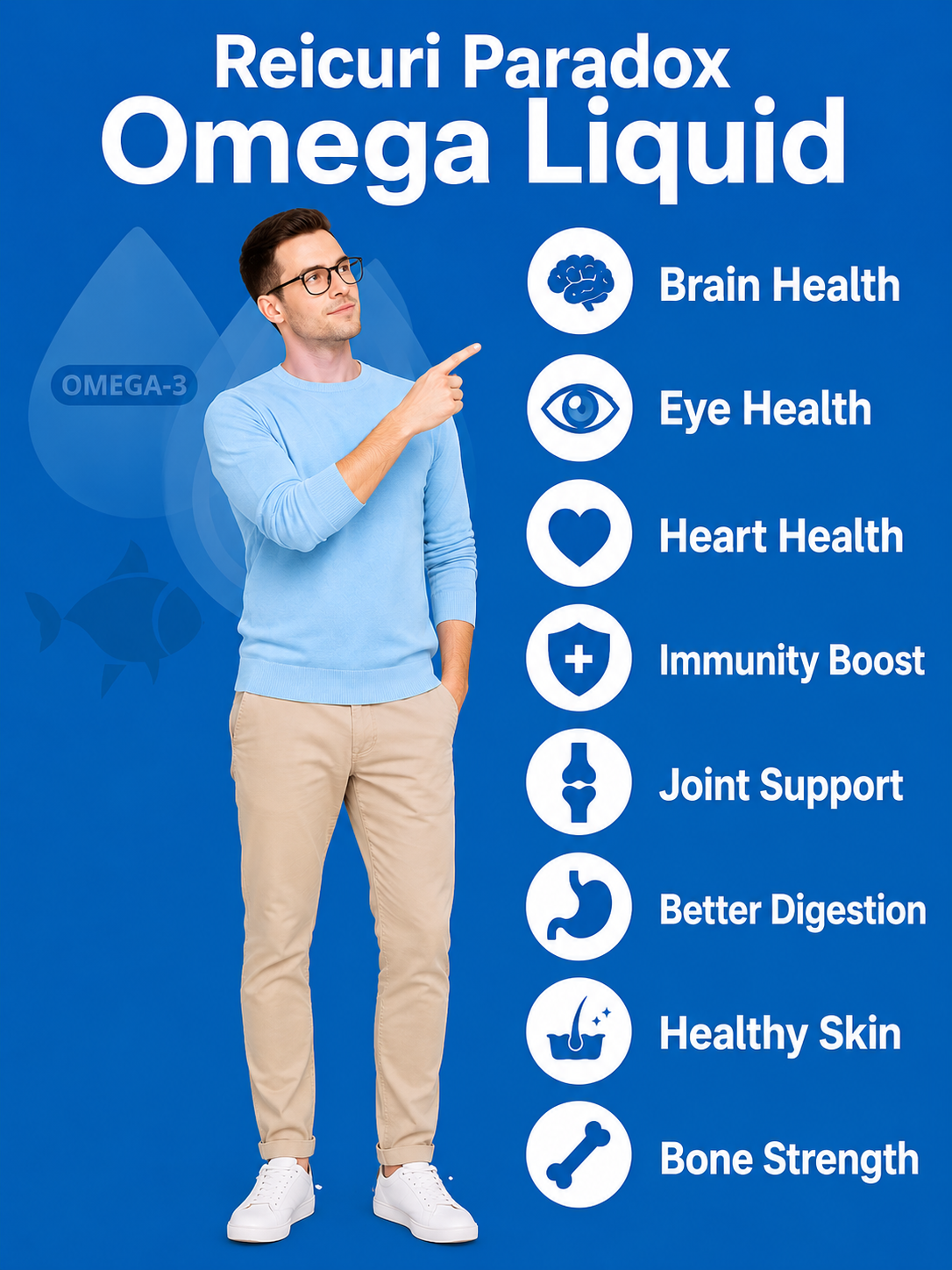 Omega Liquid | Pure Icelandic Salmon Fish Oil | 1195mg Omega-3 EPA 678mg DHA 430mg + Vitamin D3 | Patented High-Absorption Triglyceride Form | No Fishy Burp | Heart, Brain & Joint Health