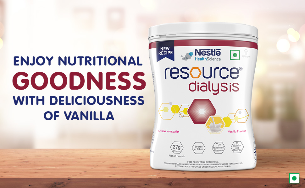 Nestle Health Science,RESOURCE, Dialysis, Food For Dietary Management, Vanilla Flavour, 400g, Pet Ja