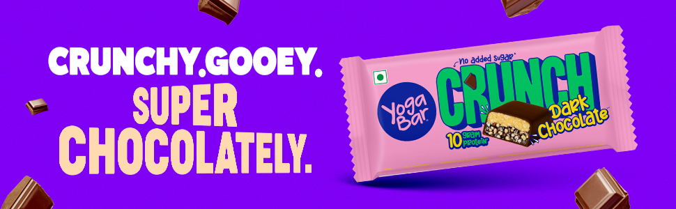 Yogabar Crunch Bars Variety Pack | Dark Chocolate and Mixed Berry | 10g Protein Bars | No Added Sugar | Crunchy Whey Protein Bars for Gym, Workout & Healthy Snacking | Pack of 24 bars (12 x 2)