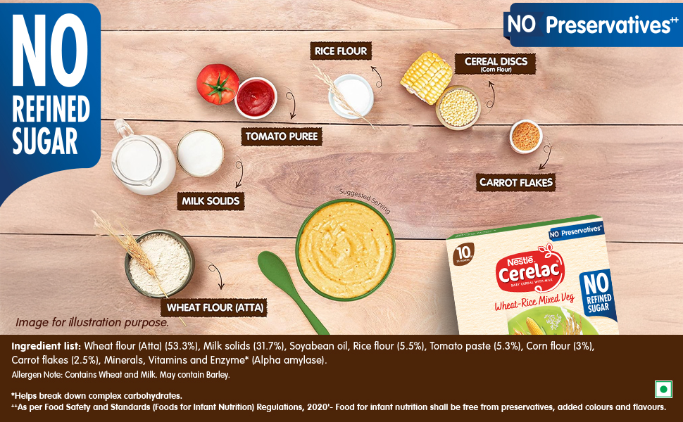 Nestlé CERELAC Baby Cereal, Wheat Rice Mixed Veg, STG-3, 300g