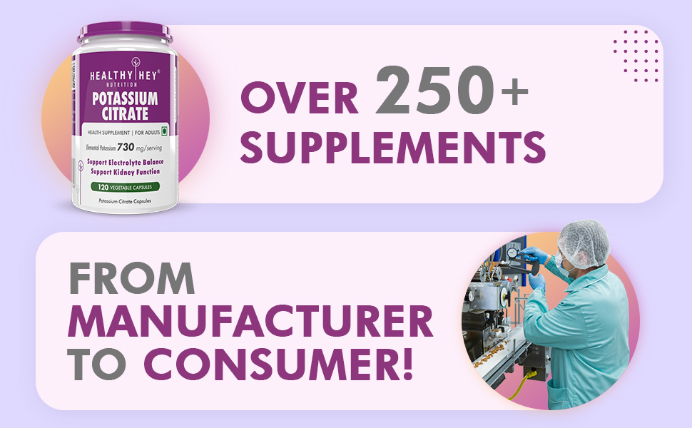 Nutrition saine Citrate de potassium -120 capsules végétales