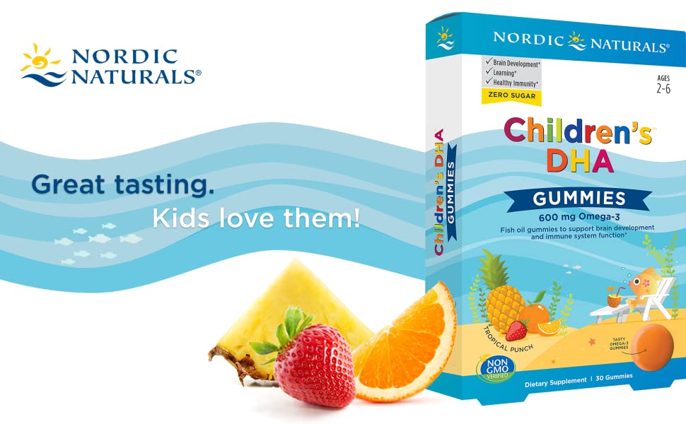 Nordic Naturals Children's DHA™ Gummy Chews, Zero Sugar, 30 Count