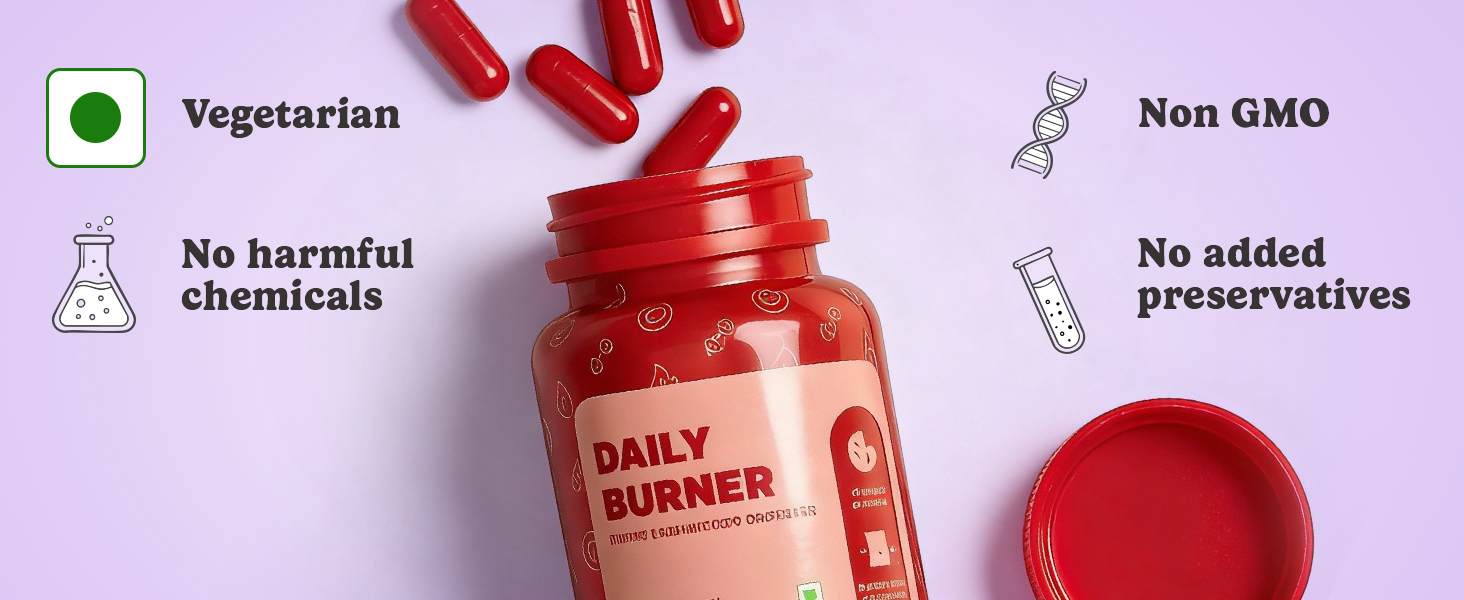 What's Up Wellness Daily Burner Capsules | Weight Loss Supplement For Women & Men | Helps Manage Cravings, Calories & Carbs | Boost Metabolism | L Carnitine & ACV - Apple Cider Vinegar | 90 Capsules
