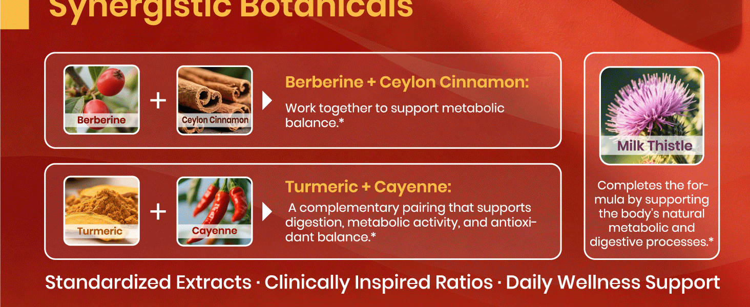 VEV Berberine Supplement with Ceylon Cinnamon, Cayenne Pepper, Turmeric, Milk Thistle – 120 Capsules