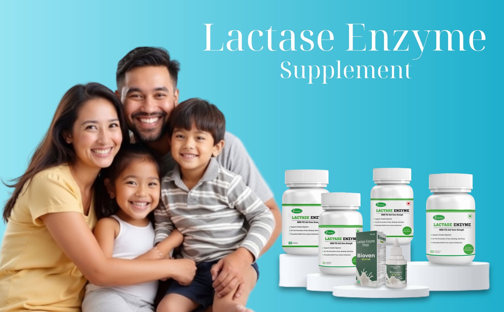 Lactase Enzyme 60 Vegetarian Capsules-9000 FCC ALU | Supports Lactose Digestion | Dairy Relief Supplement | Fast-Acting, Non-GMO, Gluten-Free |