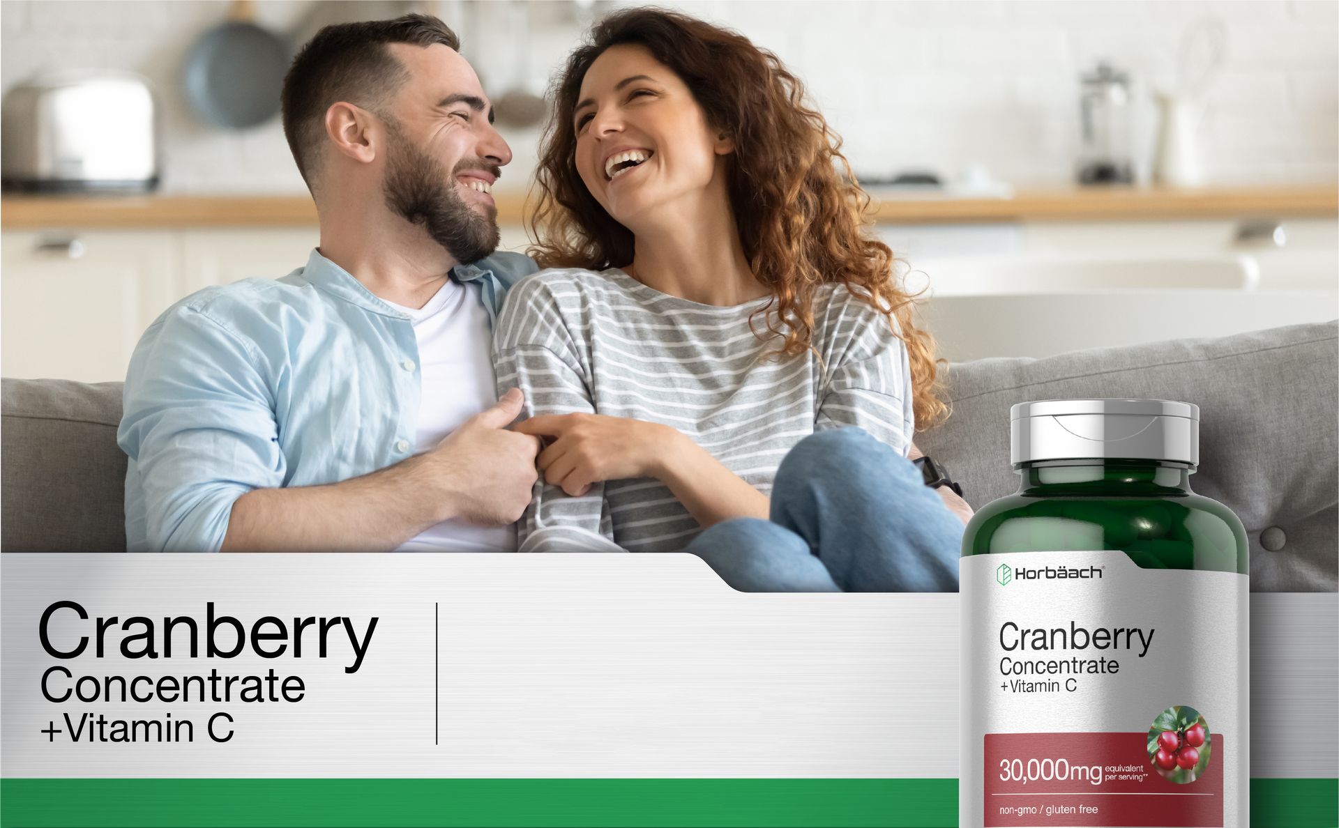 Horbäach Cranberry Concentrate Extract Pills + Vitamin C | 120 Capsules