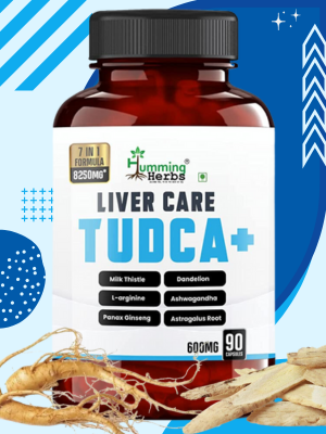Humming Herbs Liver Care Tudca+ 7 In 1 Formula Blend Of Tudca, L-Arginine, Milk Thistle, Dandelion, Ashwagandha, Panax Ginseng, Astragalus Root-90 Cap, Pack Of 1
