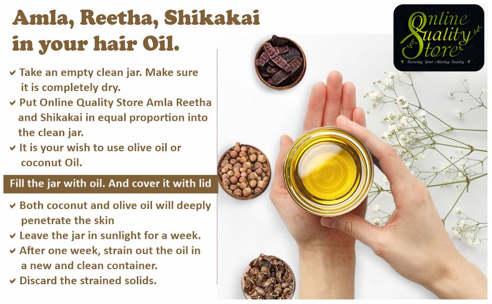 Online Quality Store Reetha Amla Shikakai Combo Raw Form - 600g | Aritha | Soapnuts (Sapindus Mukorossi) | Indian Gooseberry | Dried Shikakai, Acacia Concinna