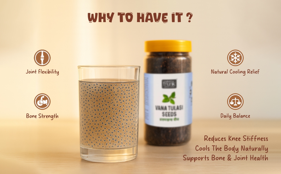 Nature's Trunk Maha-Beera Seeds (250g) | Vana Tulasi & Talmakhana | High Fiber Natural Superfood for Weight Management | Supports Bone & Joint Health | Natural Cooling Seeds for Digestive Wellness