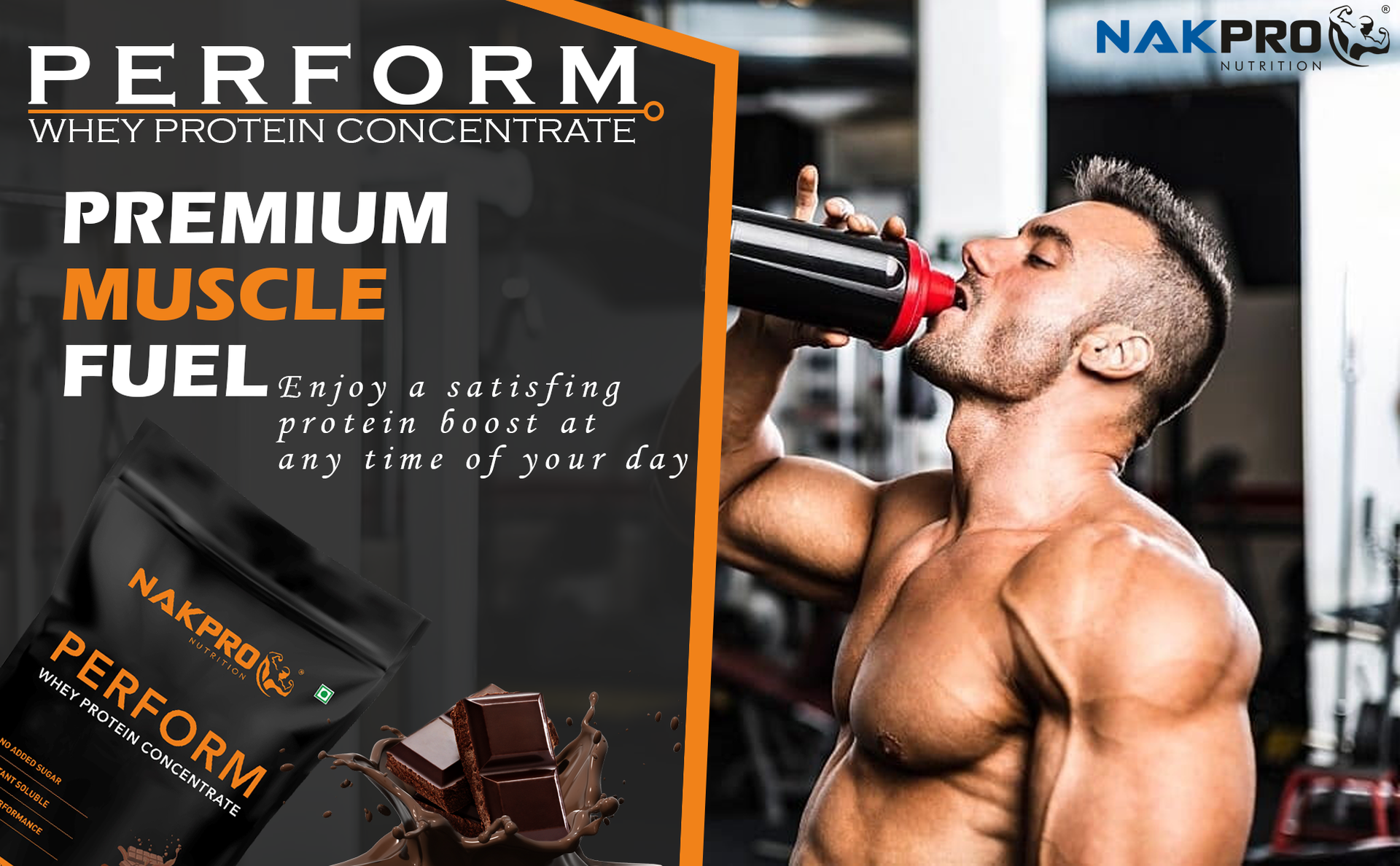 NAKPRO NUTRITION Perform Whey Protein Concentrate | 1kg Strawberry | 24g Protein | Trustified Certified