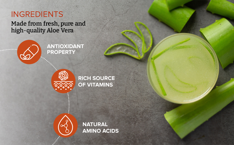 Jiva Aloe Vera Juice 1 Litre | Cold Pressed Juice Boosts Immunity, Improves Digestion, Detoxifies The Body | Promotes Healthy Skin & Hair | No Artificial Flavour & Suger (Pack of 1)