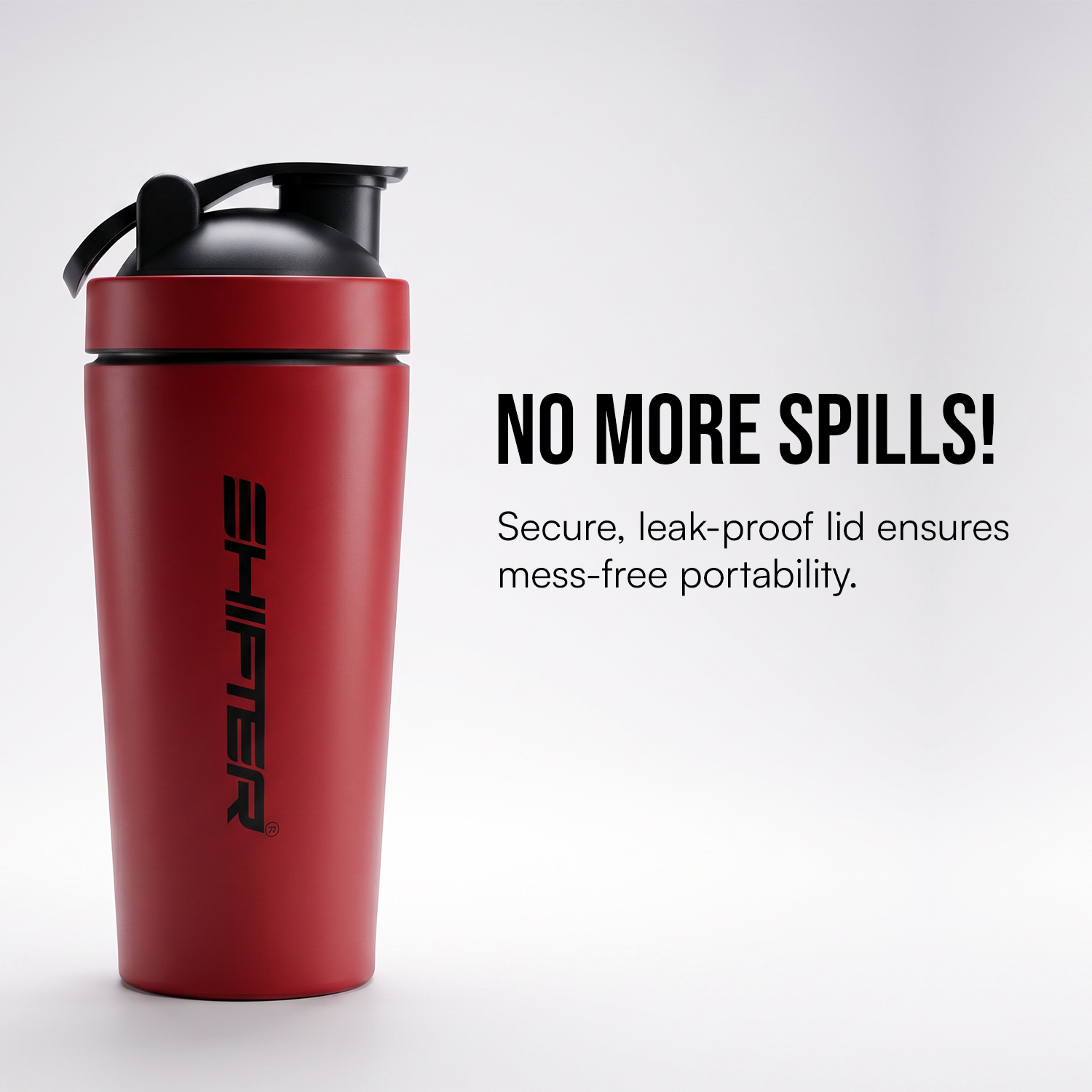 Shifter Stainless Steel Gym Shaker Bottle 750ml | Protein Shaker with Mixer Ball | Leakproof Metal Blender Bottle| Gym, Fitness, Workout, Sports Water Bottle for Men & Women (WHITE)