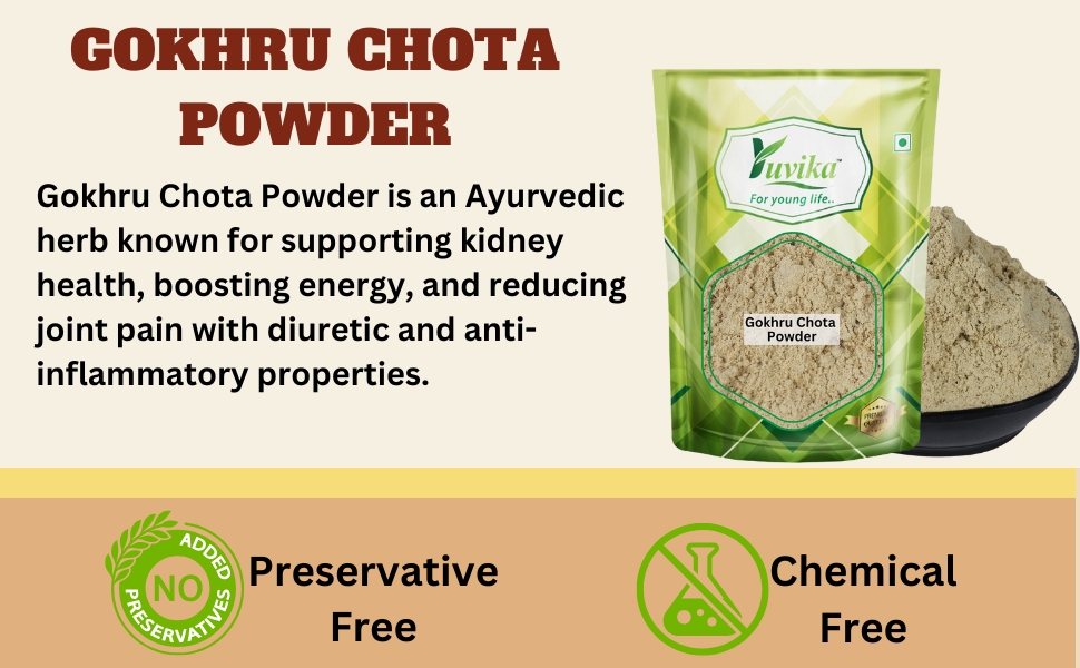 YUVIKA Gokhru Chota Powder - Gokhroo Chota - Tribulus Terrestris Seeds - Small Caltrops Powder 200 Grams