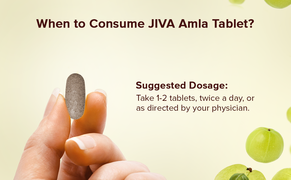 Jiva Amla Tablets 100% Pure Herbs Used, Rich In Vitamin C | Protects Against Free Radicals | Rich In Antioxidants - 120 Tablet (Pack of 1)