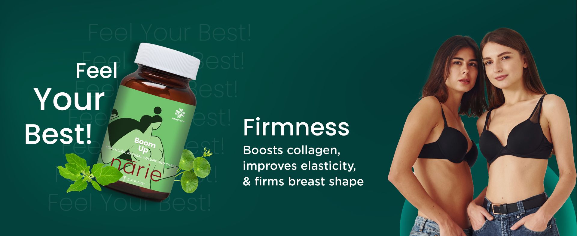 ZEROHARM Narie BoomUp Capsules for Women - Ayurvedic Supplement with Shatavari, Ashwagandha, Fenugreek & More - Supports Natural Volume, Shape, Firmness & Hormonal Wellness, B-Care - 180 Veg Capsules