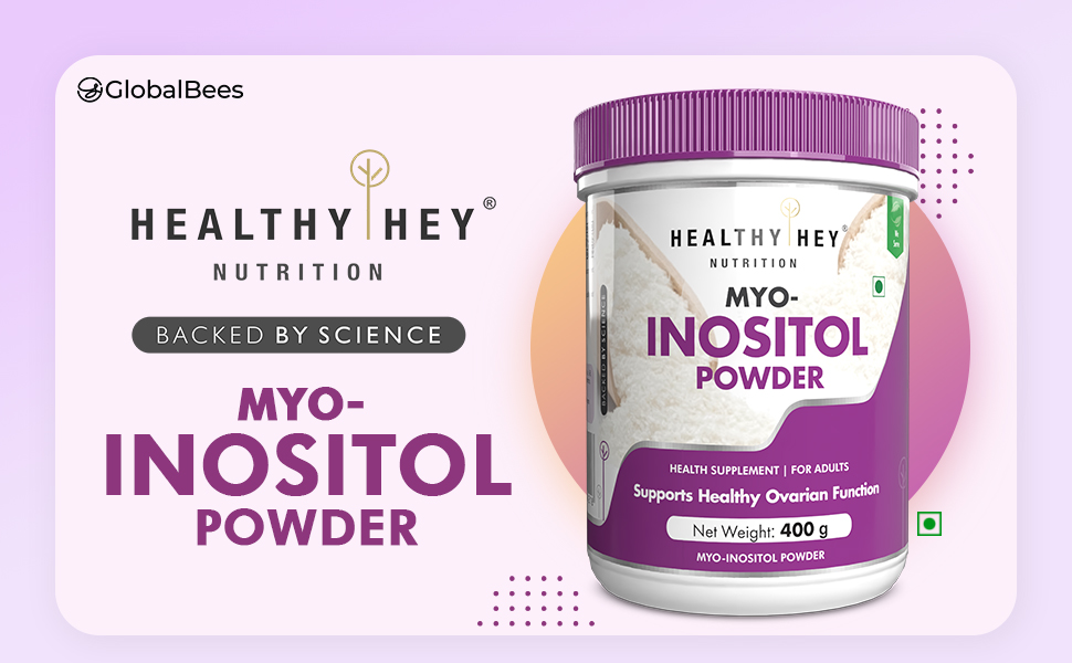 Healthyhey Nutrition 100% Pure Myo Inositol Powder (Vitamin B8), 400gm pack