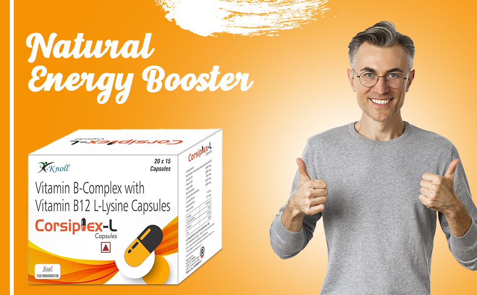 Knoll Healthcare Corsiplex-L Vitamin B-Complex with Vitamin B12 (75 Caps (Pack of 5))