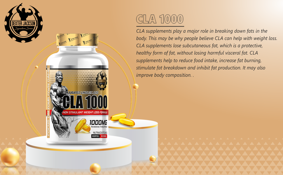 Dexter Jackson CLA 1000 | Support Muscles and Enhances Metabolism | Gluten-free | 90 Servings,90 Softgels