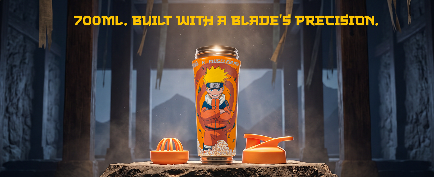 MuscleBlaze x Naruto Legacy Stainless Steel Shaker, Shinobi Orange