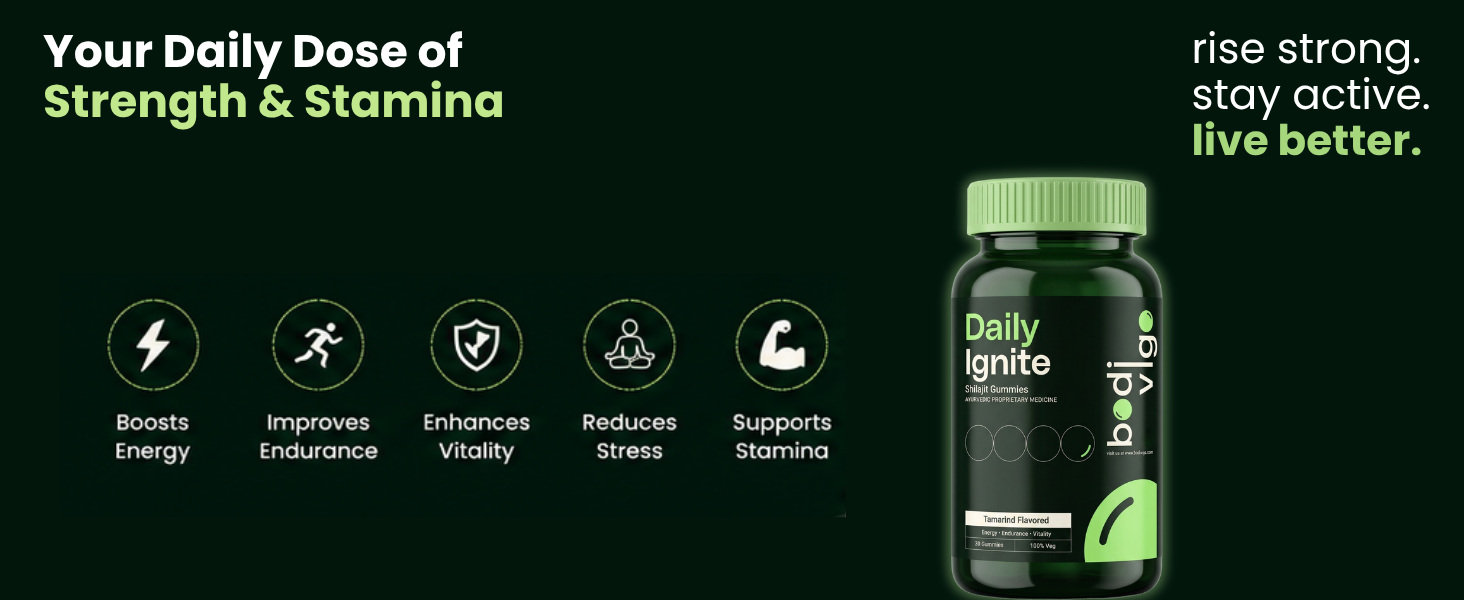 Daily Ignite, Shilajit Gummies, For Adults, Supports Energy, Endurance and Vitality, 30 Gummies