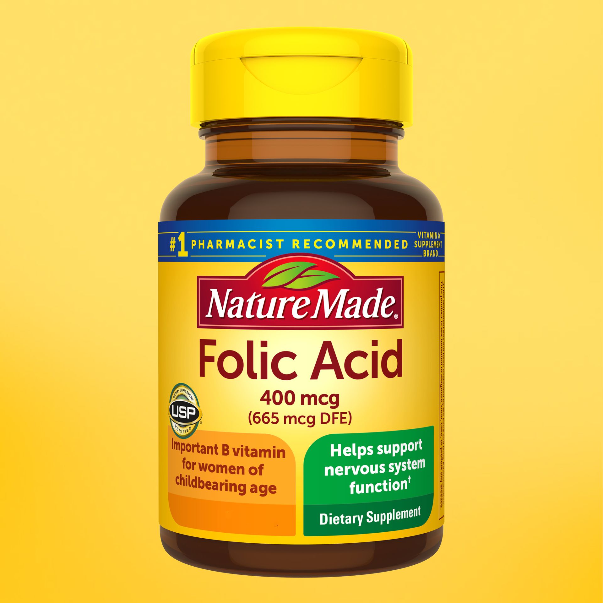 Nature Made Folic Acid 400 mcg (665 mcg DFE), 250 Tablets