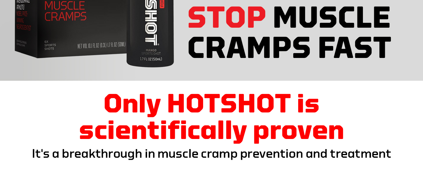 HOTSHOT 1.7 Fl Oz Pack of 6 - Spicy Mango Muscle Cramp Relief Drink