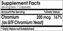 GTF Chromium 200mcg // 200 Capsules // Pure // by PureControl Supplements 3