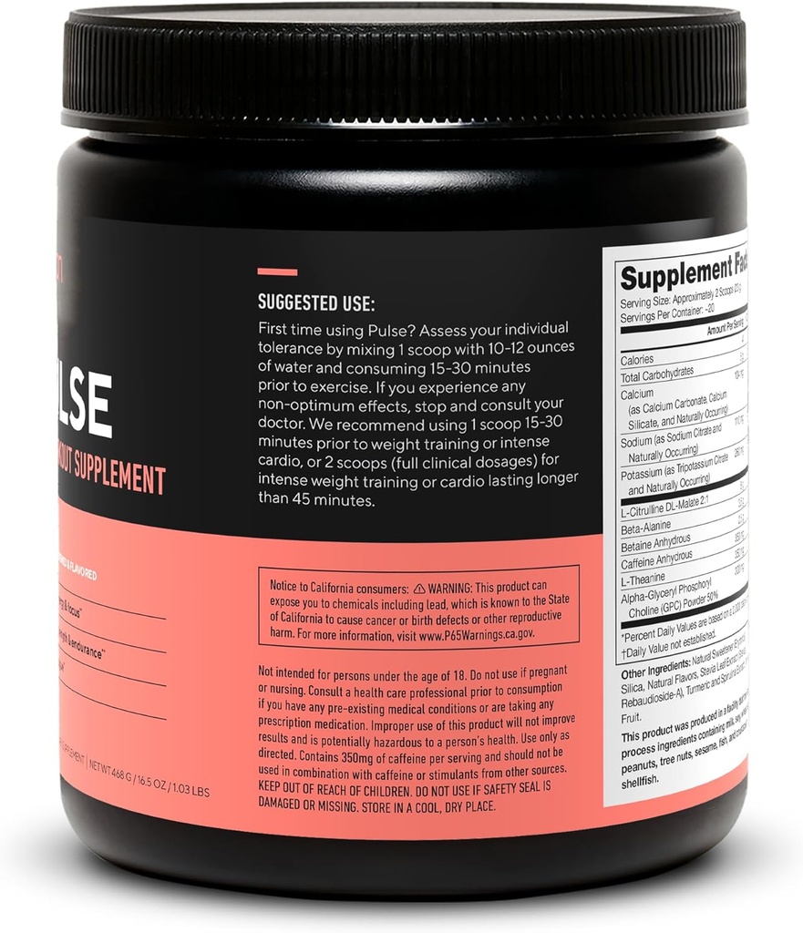 LEGION Pulse Pre Workout - All Natural Nitric Oxide Preworkout Drink to Boost Energy, Creatine Free, Naturally Sweetened, Beta Alanine, Citrulline, Alpha GPC (Mojito) 5