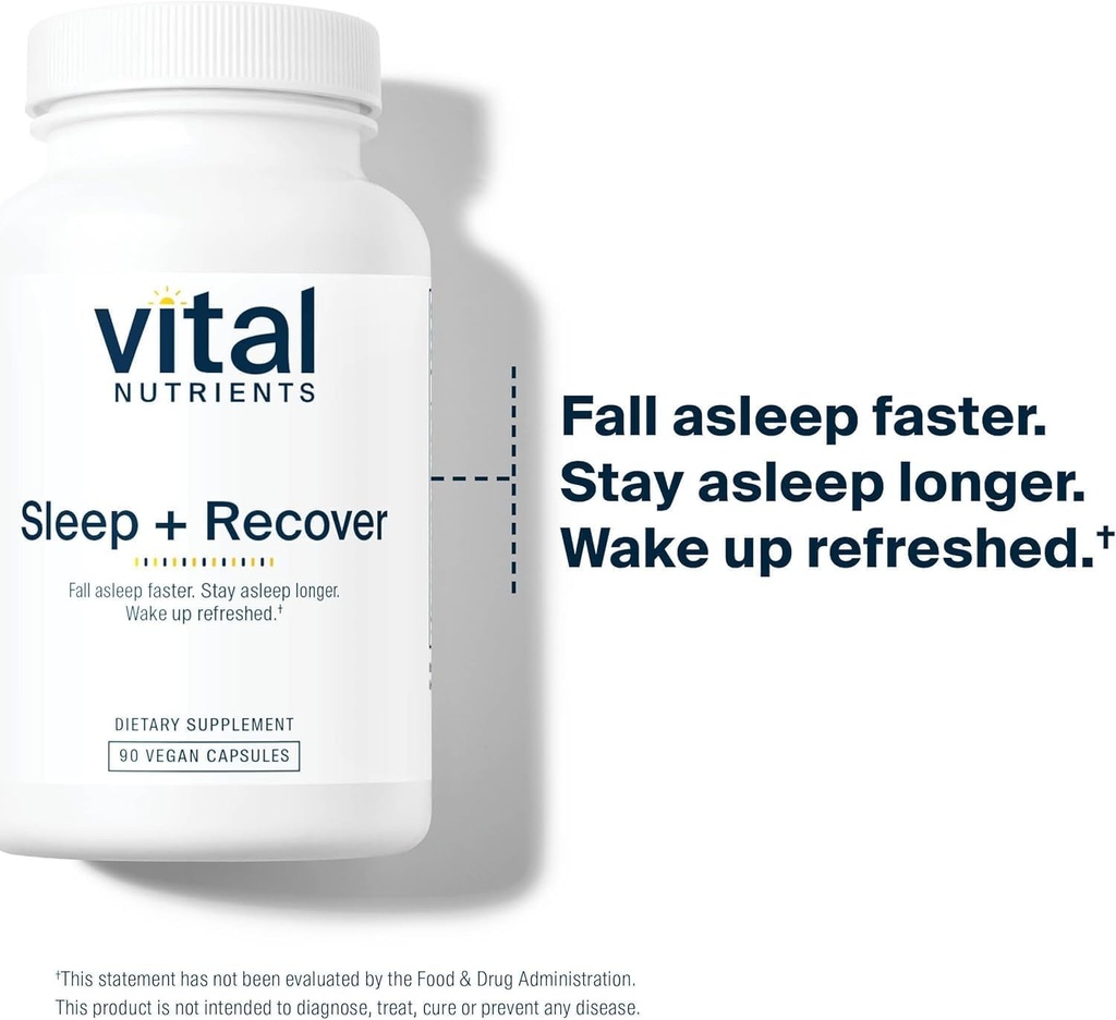 Vital Nutrients Sleep + Recover - Vegan Supplement - Sleep Support - Melatonin, Ashwagandha & L-Theanine - Gluten, Dairy & Soy Free - 90 Capsules 4