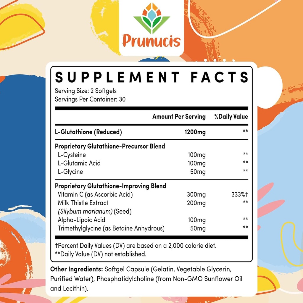 2400MG Liposomal Glutathione, with Vitamin C, Milk Thistle & Alpha-Lipoic Acid, Master Antioxidants, Pure Reduced L-Glutathione - Immune System, Cell Repair, Energy, High Absorption, 180 Softgels 3