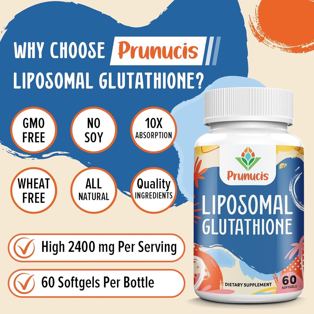 2400MG Liposomal Glutathione, with Vitamin C, Milk Thistle & Alpha-Lipoic Acid, Master Antioxidants, Pure Reduced L-Glutathione - Immune System, Cell Repair, Energy, High Absorption, 180 Softgels 4