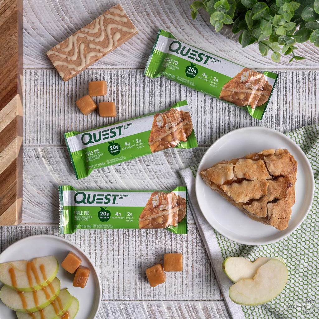 Quest Nutrition Apple Pie Protein Bar, 20g Protein, 4g Net Carbs, 2g Sugar, Gluten Free, Keto Friendly, 12 Count 6