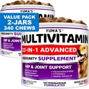 2-Pack Dog Multivitamin Chewable with Glucosamine - Dog Vitamins and Supplements - Senior & Puppy Multivitamin for Dogs - Hip & Joint Support - Immune Health, Skin, Heart, Digestion, Probiotics 2