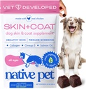 Native Pet Omega Skin and Coat Chews for Dogs - Dog Skin and Coat Supplement for Healthy, Shiny Fur, Reduce Shedding and Dry Spots - Made with Omega 3 Fish Oil and Wild-Caught Salmon Oil - 60 Chews 2