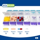 EZY DOSE Push Button (7-Day) Pill Case, Medicine Planner, Daily Vitamin Organizer, 2 Times a Day AM/PM, X-Large Compartments, Arthritis Friendly, Easy to use, Clear Lids, Purple and Blue, BPA Free 4