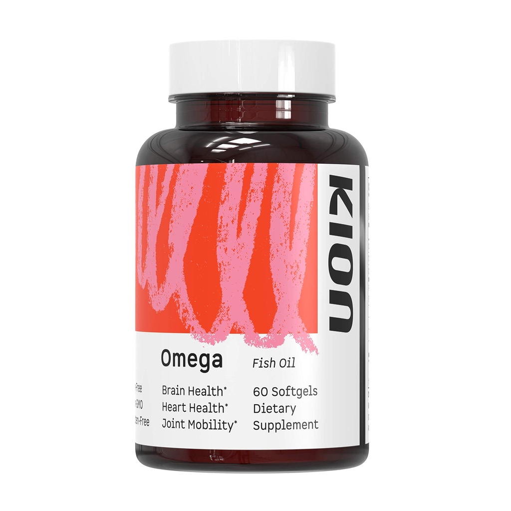 Kion Omega - Omega 3 Suppléments acides gras - Suppléments DHA - Mini softgels d'huile de poisson - Omega 3 DHA EPA Piles d'huile de poisson - Huile de poisson 1 000 mg - 30 portions