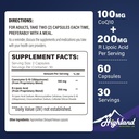 CoQ10 100mg + R-acide lipoïque 200mg par portion, 1 mois d'approvisionnement, jusqu'à 5X Absorption améliorée, R-acide lipoïque / CoQ10 Supplément pour la santé cardiaque et la santé cognitive-60 Capsules