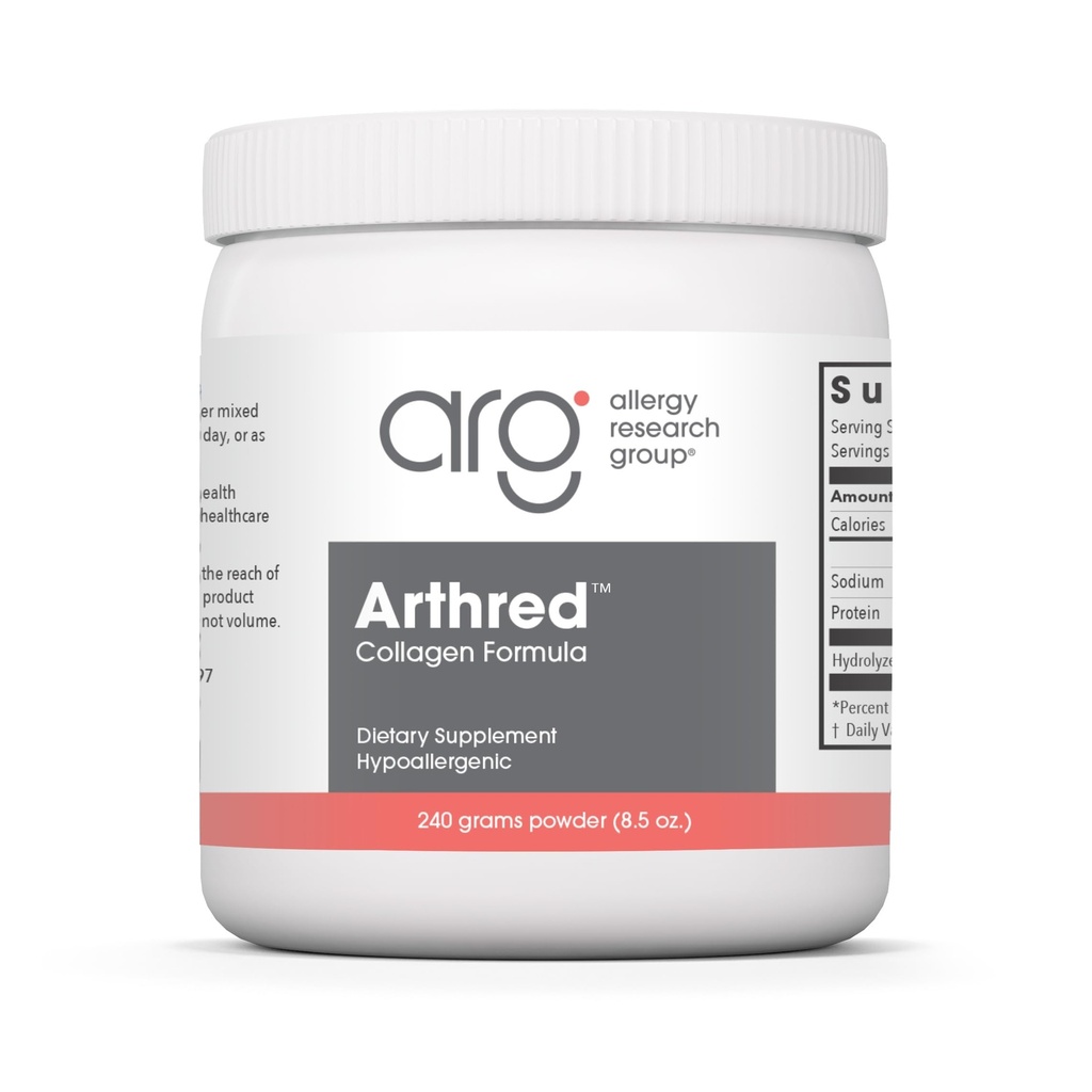 Allergy Research Group Arthred Supplement - Collagen Powder for Men & Women, 10,5g Collagen Peptides, Bovine Sourced, Arthred Powder, Collagen Formula, Hydrolyzed Collagen - 8,5 Oz