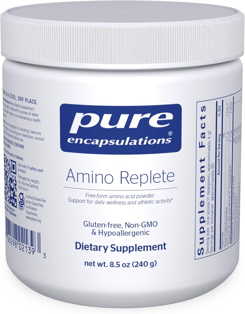 Pure Encapsulations Amino Replete | Hypoallergene Free-Form Amino Säure Pulver Supplement | 8,5 Unzen Pulver