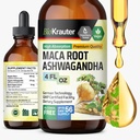 BIO KRAUTER Maca Root und Ashwagandha Tinktur - Maca & Ashwagandha Ergänzungen für Männer & Frauen - Adaptogenic Liquid Supplement for Mood Support - Alkohol und Zucker Free Vegan Drops 4 Fl.Oz.