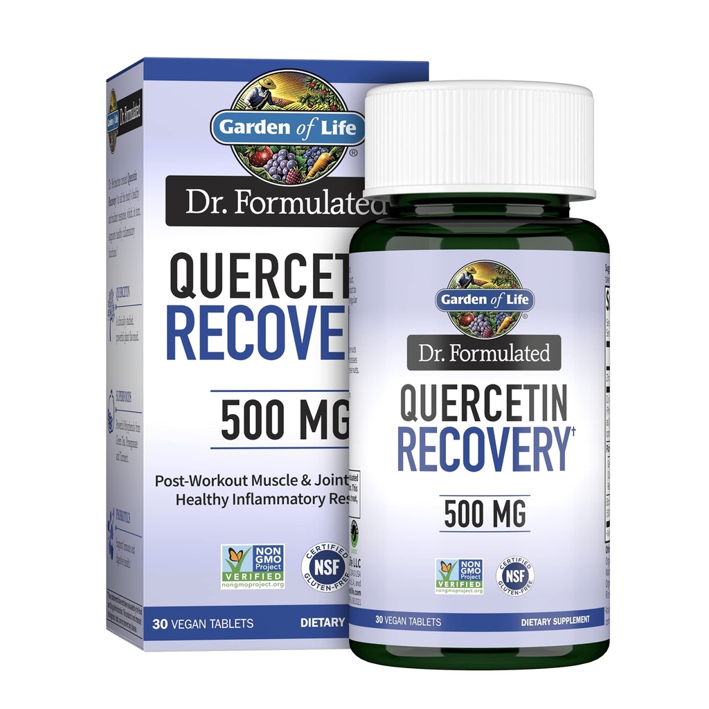 Garten des Lebens Quercetin Post Workout Erholung mit Zink, Kurkuma & Grüner Tee – Dr. Formuliert – Gesunde Entzündungsreaktion & Gelenkunterstützung - Glutenfrei und Non GMO – 30 Tabletten