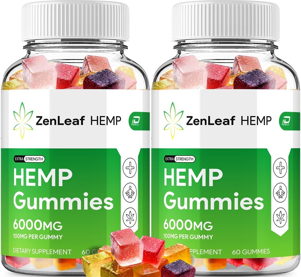 Zen Blatt Hanf Gummis - mit Hanf Seed Extrakt ZenLeaf Hanf Gummis Tinnitus Kräuterergänzung, Gesundheit und Wellness Unterstützung, Alle natürlichen Zen Blatt Hanf Gummy (2 Pack - 120 Gummis)