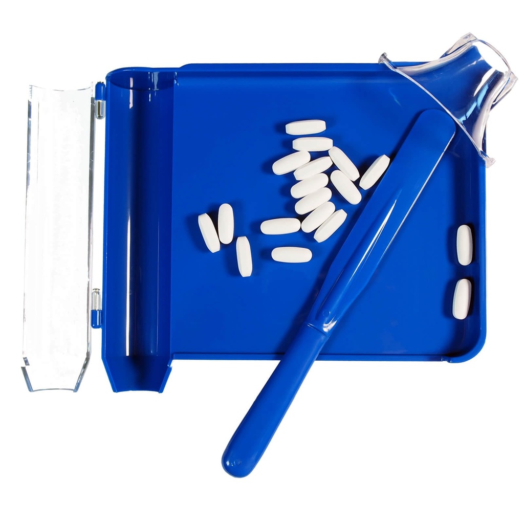 Upgraded Pill Counter Tray with Spatula - Larger Tray and Added Guide Cap, Convenient Pill Counting Tray for More Pills Each Time, No More Falling