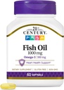 Fischöl des 21. Jahrhunderts 1000 Mg Softgels, 60 Count (Pack von 2)