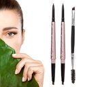 Crayon à sourcils 2 packs, maquillage des sourcils imperméable avec double extrémité, kit professionnel d'amélioration des sourcils avec brosse à sourcils (Brun foncé #1)