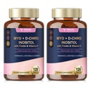 Totaria Inositol Supplement für Frauen mit Vitamin D3, Folate, 40:1 Ratio Myo-Inositol & D-Chiro Inositol Complex, (Vitamin B8) Inositol Kapseln, Packung von 2