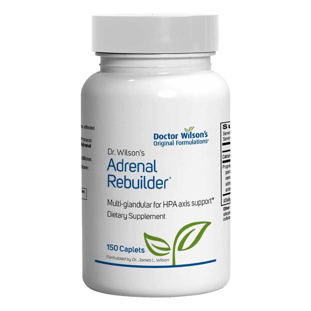 Reconstructeur adrénal du Dr Wilson 150 Caplets multiglandulaires incluant le cortex adrénal pour le support Axis Adrénal et HPA*