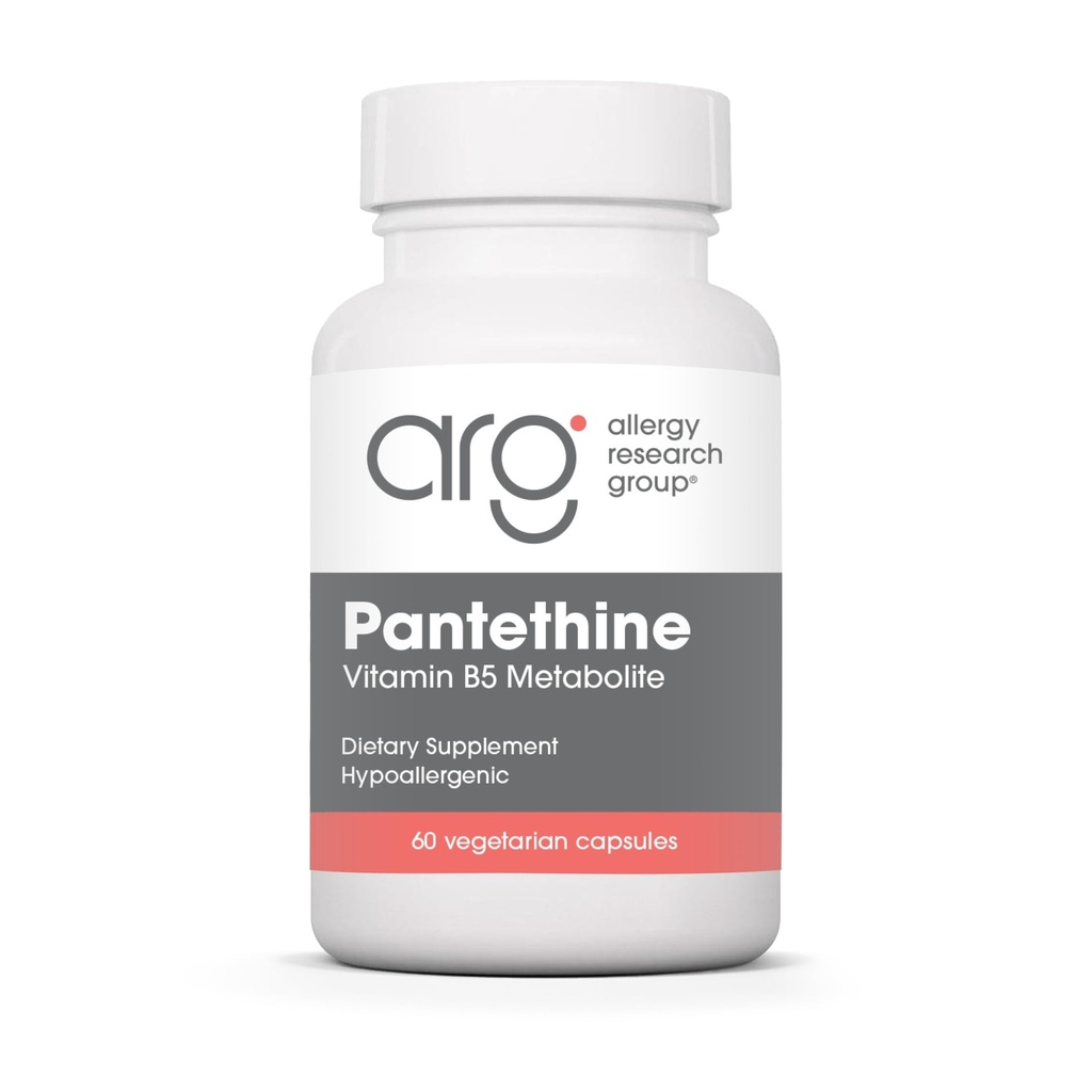 Allergy Research Group Pantethine Supplement - Vitamin B5, Pantothensäure, Stoffwechselunterstützung, Leberunterstützung, Herz-Kreislauf-Ergänzung, Coenzym A, 660mg Vegetarische Kapseln - 60 Zähler